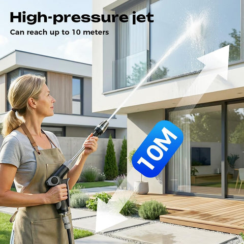 Powerful High Pressure Washer With Adjustable 360 Degree Rotating Nozzle Heavy Duty Outdoor Dirt Busting Cleaner For Cars Patios Driveways Hoses And Garden Tasks Around The Yard