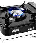 9560 BTU Portable Gas Camp Stove MS3800 With Carrying Case Piezo Ignition CSA Certified Safety Indoor Outdoor Use