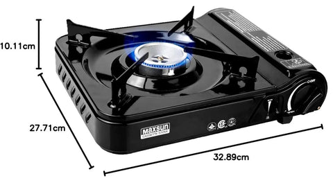 9560 BTU Portable Gas Camp Stove MS3800 With Carrying Case Piezo Ignition CSA Certified Safety Indoor Outdoor Use