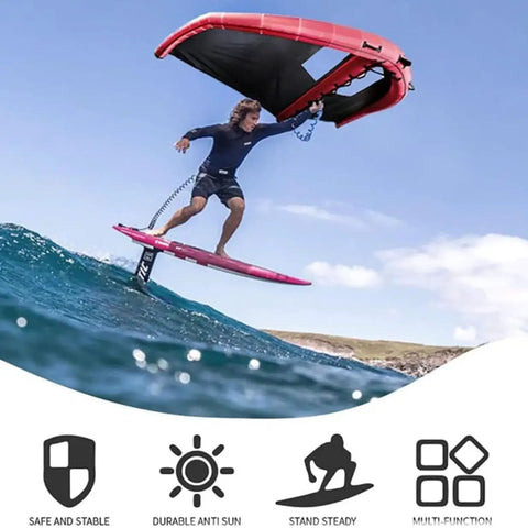 Person using Inflatable Wing Foil Kite For Wind Wing Foiling, Kitesurfing Wing Surfboard With Window, Six Square Meters Lift surfing