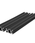 Two Pack 500mm 3060 Aluminum Extrusion T Slot Black European Standard 30x60 Profile Built For Makers DIY CNC 3D Printers And Heavy Duty Frame Builds Premium Anodized Aluminum Rail System showing pair of black T-slot rails