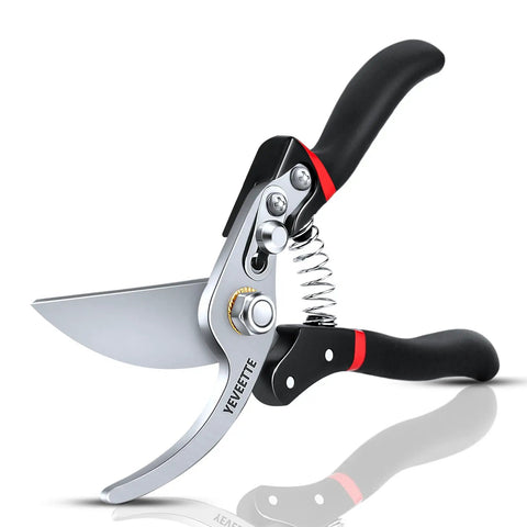 8.5 Inch Pro Grade Garden Shears With SK5 Steel Blades Heavy Duty Hedge Clippers For Pruning with ergonomic handle