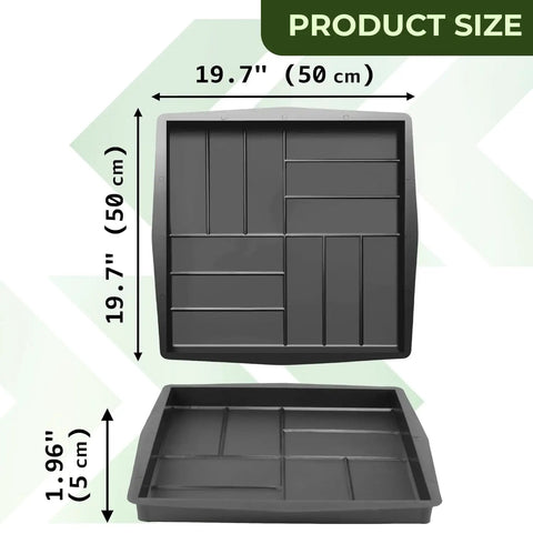 Plastic Concrete Molds Pathmaker Set For DIY Patio Paving Slabs Parquet Look Walkway Stones Mold Kit, 50x50x5 cm size shown