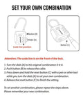Diagram showing how to set the TSA Approved Cable Luggage Locks 3 Digit Combination Padlocks For Suitcases And Bags