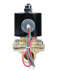 Front view of Half Inch Brass Electric Solenoid Valve 24 VAC Normally Closed for air, water, non-potable, NBR seal.