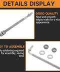10 Inch J Bolt Gate Hinges Set For Chain Link Fences And Cattle Corrals Heavy Duty Threaded Hinges With Five Eighth Inch Pins Four Pack Of Durable Iron Gate Hinges For Farm Gates Panels And Corrals displayed with smooth edges and assembly parts