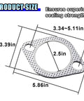 Exhaust flange gasket, 2.5-inch bore, reinforced high-temperature, two-bolt design