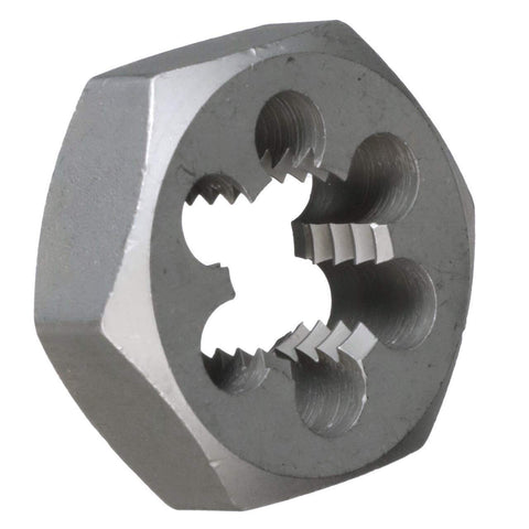 Close-up of a hex die from the Six Piece NPT Pipe Die Set For Rethreading In Carbon Steel Hex Dies 1/8 To 1 Inch Right Hand Cut.