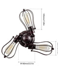Vintage Industrial Ceiling Light With Metal Wire Cage Shade, Adjustable Socket, Semi Flush Mount Rustic Lamp Fixture, 3 Light Chandelier in rust color