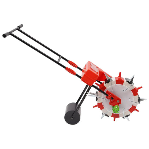 Walk Behind Seed Planter With Six Nozzles Manual Row Crop Seeder Upgrade Version With Adjustable Planting Depth And Precision Sowing