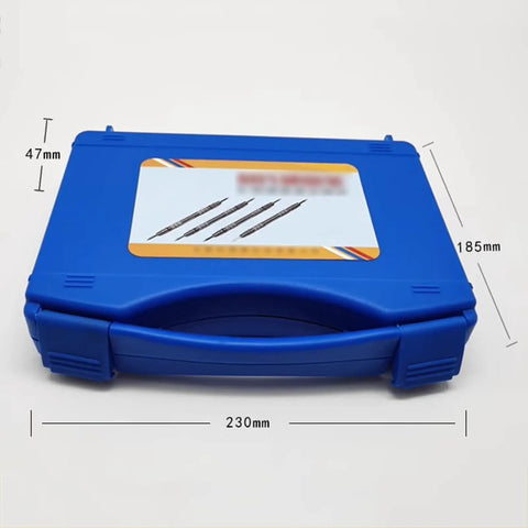 2-9 Mohs Hardness Scratch Tester Pen Kit with Stainless Steel Picks, 4 Pack, Storage Box, 230mm blue case