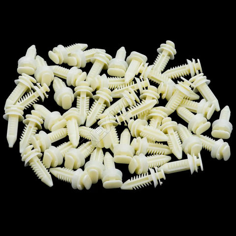 50 Pack Heavy Duty Door Panel Clips Retainers For Gmc Chevrolet Silverado Chevy Pickup Dash Trim Fastener Replacement 15545202 white nylon clips