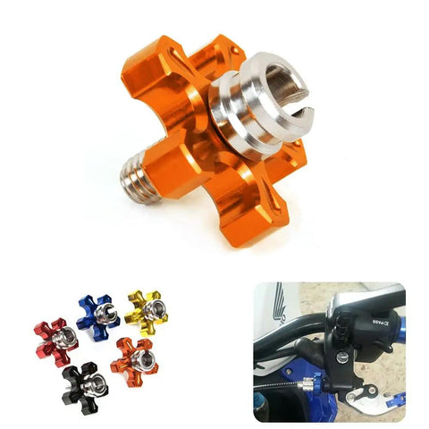 Aluminum Clutch Cable Adjuster For Motorcycle M8 1.25 Thread Orange Finish Durable Lightweight Wire Tensioner For Brake And Clutch Cables