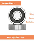 6204RS Ball Bearings 20x47x14mm 2 Pack Double Rubber Sealed Deep Groove Bearings In High Grade Bearing Steel Pro Grade Smooth Low Friction For Hobby RC DIY Machinery And Small Motors, showing side and front view.