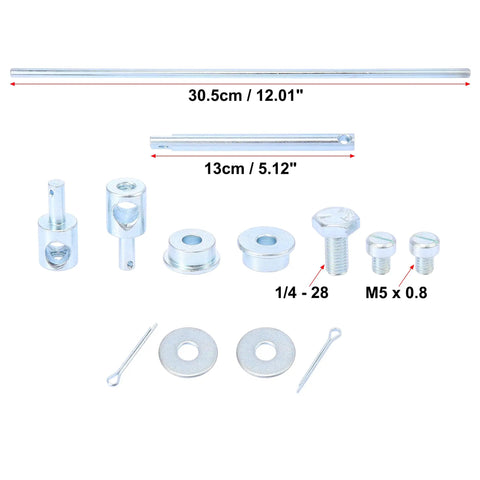 Dual Carburetor Linkage Set With Hardware For Barry Grant Carbs, Adjustable Length Connects Inline Dual Carbs, Includes Installation Hardware