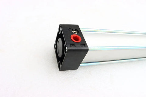 Close-up of Air Pneumatic Cylinder Workhorse, Standard Double Acting Rod, 40mm Bore By 800mm Stroke, industrial automation use