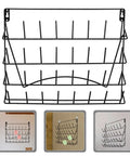 Kick Your Countertop Chaos Out The Door With These Straight Sturdy Metal Wall Racks Featuring Hella Spacious Bottle Display Shelves For Kitchen Bathroom Decor And Space Saving Storage - matte black metal wall shelf with multiple tiers for bottles.