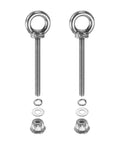 M3 Shoulder Eye Bolts Set 2 Pieces 304 Stainless Steel Lifting Ring Threaded Eye Bolts With Flange Lock Nuts Spring Washers And Flat Washers For Hanging Tie Down Straps Outdoor And Indoor Use