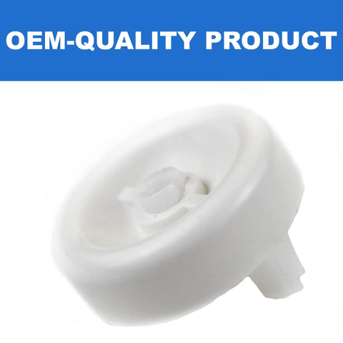 Close-up of a single dishrack roller from 8 Pack Exact Replacement Dishrack Rollers and Studs Lower Rack Wheel Kit for Dishwashers OEM Quality