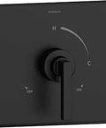 Matte Black Duro Shower Valve Trim With Pressure Balanced Control square front view