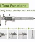 All-Metal Digital Caliper 0 To 4 Inches For DIY Home Projects And 3D Printing, Stainless Steel Micrometer Caliper With Auto Off display
