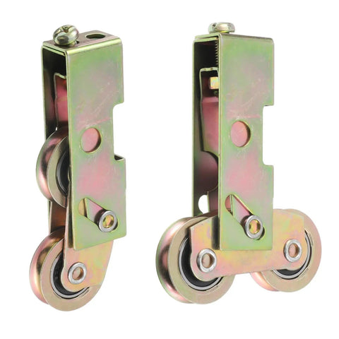 Heavy Duty Two Pack Sliding Patio Door Rollers 1-1/4 Inch Steel Ball Wheels Tandem Roller Kit, featuring zinc housing and ball wheels.
