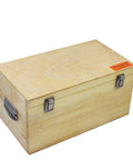 Wooden case for Six Pack Outside Micrometer Set 0 To 6 Inches With 0.0001 Inch Precision, secure metal clasps, carrying handle.