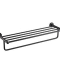 Elie Matte Black Bathroom Shelf With Towel Bar Built Tough From Solid Brass Rust Resistant Heavy Duty Wall Mount Space Saving Organizer