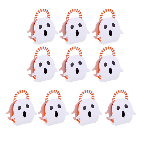 Dope Candy Boxes 10 Pack Multifunctional Gift Boxes, ghost design with handles for Halloween treats, snacks, and party favors