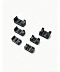 All In One Expansion Tool Grid Bracket Kit For Six By Six Panels Includes Eighteen Brackets Six For One Quarter Inch Six For Three Eighths Inch Six For One Half Inch And Eighteen M4 Screws For A Seamless Wobble Free Fit In Your Garage Or Workshop, showing six black brackets on white background.
