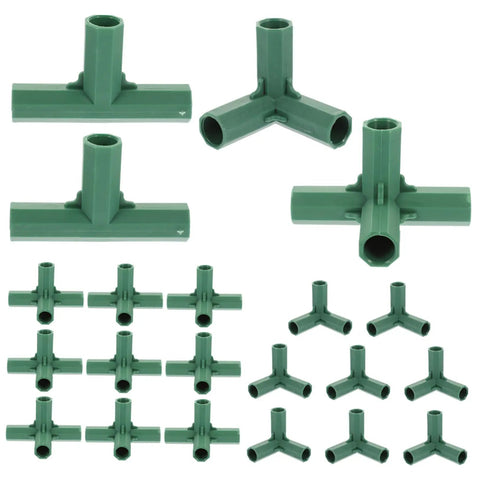 Gardening Frame Connector Kit 20 Pack Bracket Connectors for Outdoor Greenhouses, Easy Install and Use, Durable Plant Support for Stable Shelving and Strong Frame Connections, Perfect for DIY Garden Projects