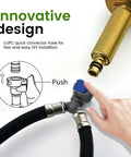 cUPC quick connector for Brushed Gold Bathroom Sink Faucet 3 Hole Widespread Waterfall Basin Faucet With Pop Up Drain No Fuss Vanity Lavatory Faucet Solid Brass Construction Corrosion Resistant Easy Install