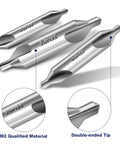 Center Drill Bit Set Pro Grade M2 High Speed Steel 7 Pc 60 Degree Centering Drill Bits with double-ended tips and engraving