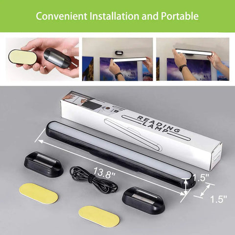 Dimmable Wall Reading Light With Magnetic Mount For Vanity And Closet 6W 26 LED Rechargeable 2600mAh Battery packaging and components.