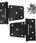 2 Pack 3.5 Inch Heavy Duty Black Gate Hinges Self Closing Weld On Kit with screws for barn doors and fences