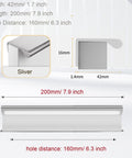 Versatile Cabinet Handles 2 Pack For Drawers, Dressers, Closets And Cupboards, Slick Silver Finish, 200mm length diagram
