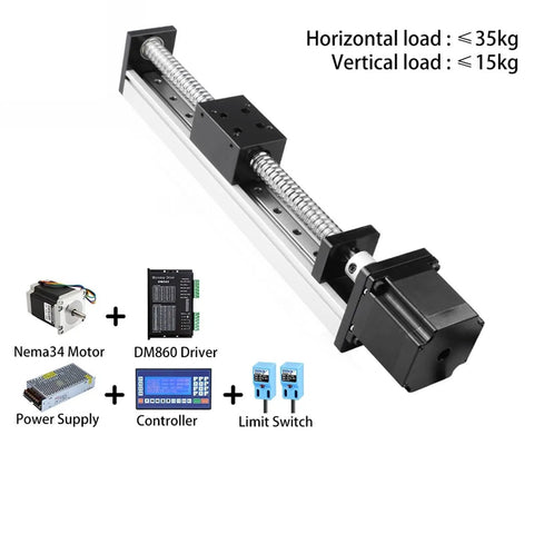 Single Axis Ball Screw Linear Stage Module Heavy Duty Plug And Play Electric Workbench Precision Lead Screw Motion Rig with motor and driver.