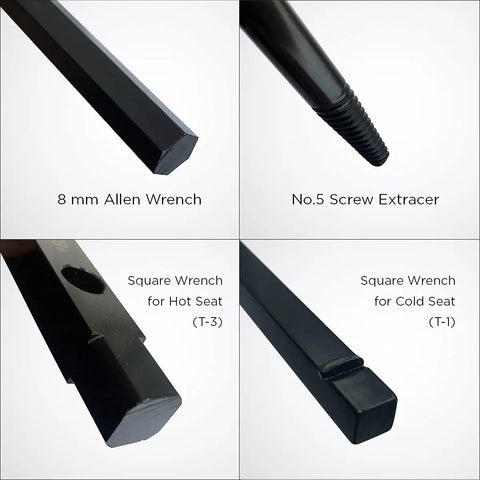 4 In 1 Symmons Temptrol Diverter Wrench Kit One Quarter To Three Quarters Inch Hot And Cold Seat Removal Easy Out Four Way Tool parts