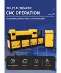 Top Tier Portable Automatic Rebar Straightening And Cutting Machine Steel Bar Processor Mobile Reinforcement Cutter Straightener For Construction Site Heavy Duty, fully automatic with yellow design.