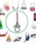Heavy Duty Bearing Hanger For Yoga Hammock Chair And Playground Use, 1500 Lbs, Anti Rust, 180 Degree Swing Hardware displayed.