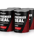 Four cans of Premium Acrylic Non Slip Concrete And Paver Sealant with anti-slip clear sealer label.