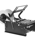 Hand Crank Bottle Labeling Machine Adjustable For Glass Metal Round Zp-50W showing compact design and adjustable rollers for labels.