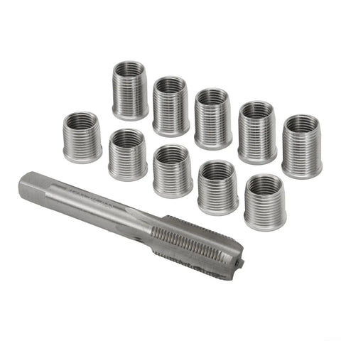 M10x1.0 Thread Repair Kit For Engine And Generator Holes Pro Grade Heavy Duty Stainless Steel Inserts Restores Stripped Threads Fast And Smooth For Gearhead Level Machinery Maintenance, tap and inserts