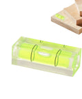 Pocket Spirit Level - Horizontal Mini Level Bubbles, Portable Spirit Levels resting on wood with clear bubble indicators.
