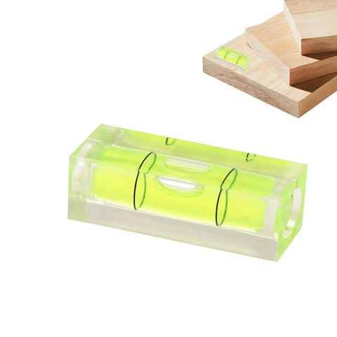 Pocket Spirit Level - Horizontal Mini Level Bubbles, Portable Spirit Levels resting on wood with clear bubble indicators.
