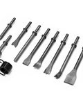 Beefy 10 Piece Air Hammer Bits Set With Spring Retainer For Tile Masonry Concrete Stone Demolition And Metal Shaping Nine Chisel Bits