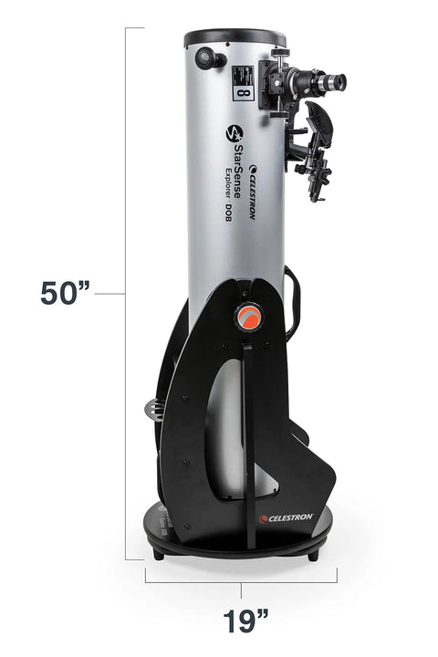 StarSense Explorer 8 Inch App Enabled Telescope With 203mm Dobsonian Mount, Smartphone Dock And StarSense App, vertical view.