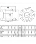 Technical diagram for 1000Nm Static Torque Sensor For Motor Calibration And Measurement High Precision Pro Grade Force Sensor
