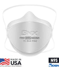 Pro Grade NIOSH Approved N95 Particulate Respirator Mask Made In USA Tri Fold Cup Fish Style 20 Pack White with TC-84A-9362
