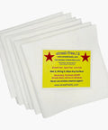 Microfiber Glass Cleaning Cloths Set, 6-Pack, showing lint-free and reusable cloths with product label.